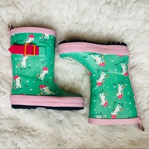 CAT & JACK Unicorn Mint Pink Rain-boots Sz S(5/6)